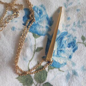 Gold-Plated Dagger Pendant Necklace